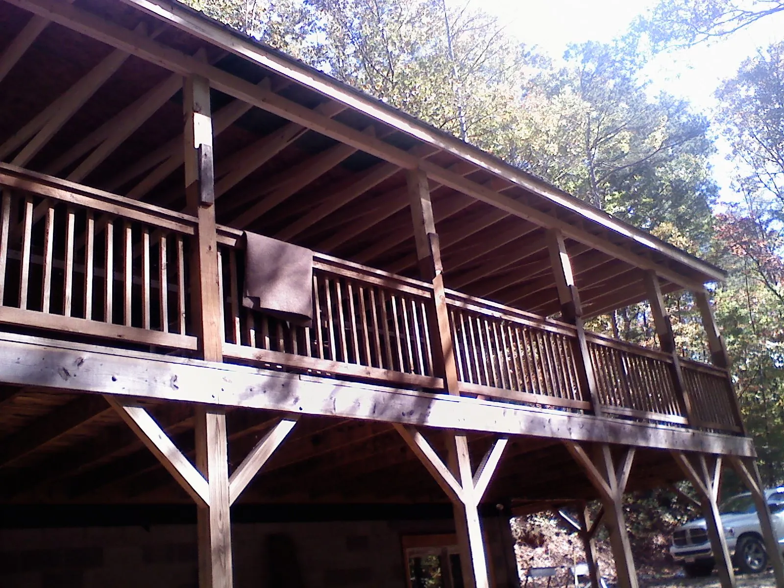 Timber framing under a new elevated porch and deck — Roof Leak Repair in Spring Run by Roofing Brothers